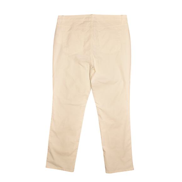 TALBOTS $99 Ivory Velveteen Straight Leg Pant Stretch Size 16P - Picture 2 of 4